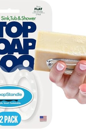 Bar Soap Gripper No Goo or Mess Soap Holder for Bath and Showers - Made from Post-Consumer Plastic, Handy, 2-Pack, Clear