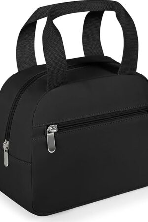 Womens Lunch Bags for Work Cute Lunch Box Collapsible Reusable Lunch Tote Bag for Women Insulated Cooler for Commuting, Black 10-Can(8L)