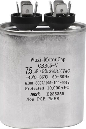 1499-5461 Fan Capacitor for Coleman Air Conditioners 370/450VAC 50/60HZ 7.5uF+5% Compatible with Coleman RV Air Conditioner Replacement Part