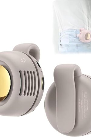 White Portable Mini Bladeless Fan, 3-Speed Clip-on Fan for Shirt and Waist