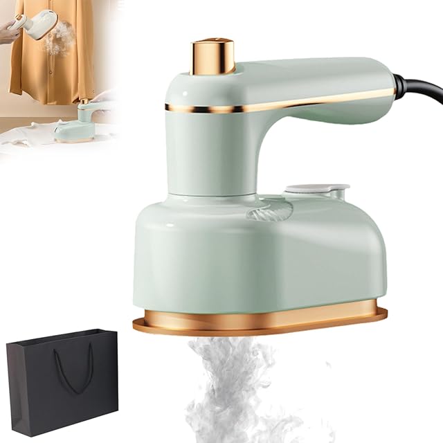 Telegraph Handheld Portable Iron, 2025 New Portable Steam Irons With Anti-Scald Base, Travel Home Dry And Wet Dual-Purpose Hanging Ironing Machine With 50ml Water Tank Steam 180 Rotatable (Green)