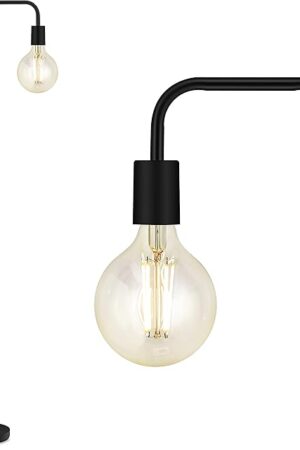 BoostArea Floor Lamp, Industrial Floor Lamp, 63 Inch Standing Lamp, E26 Socket, On/Off Footswitch, Whole Metal, ETL Listed, Modern Small Lamp for Bedroom, Living Room, Minimalist, Vintage, Mid Century