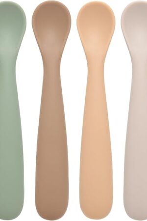 Baby Spoons, 6 Pack First Stage Silicone Feeding Spoons, Soft Tip Feeding Baby Utensils, Baby Led Weaning Supplies Training Spoons, Dishwasher and Boil Safe