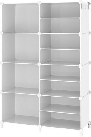 AWTATOS Closet Organizer 8 Cube Storage Shelves Closet Clothes Organizers and Storage Stackable Cubby Shelving for Closet Bedroom Living Room Office White