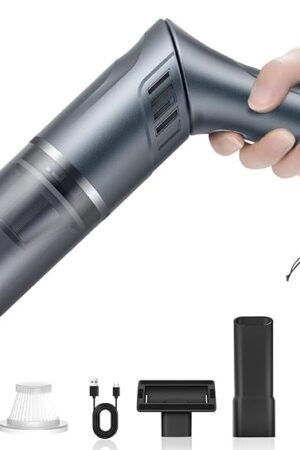 Cordless Car Vacuum Cleaner - Portable Handheld Vacuum with 90° Adjustable Handle,120W / 15000Pa Rechargeable Mini Dust Buster for Cars,Carpets and Pet Hair
