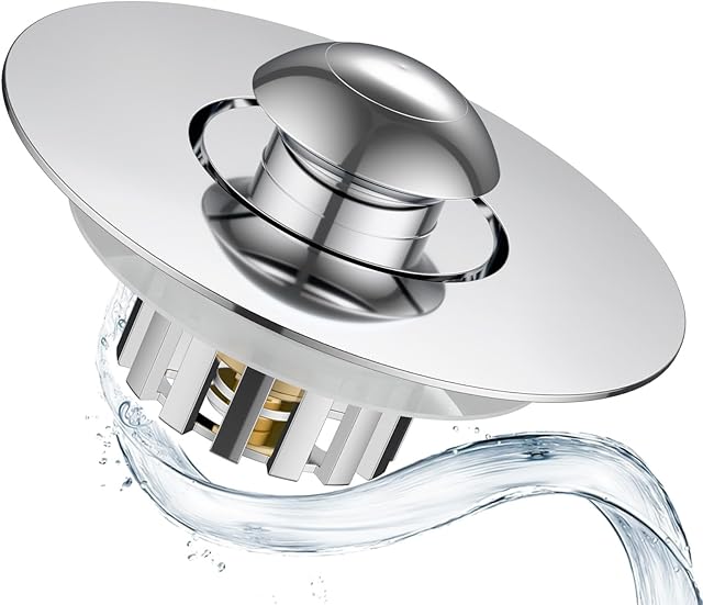 3-in-1 Pop Up Tub Drain Plug, Bathtub Drain Stopper, Bathtub Plug Drain Stopper, Tub Stopper, Anti-Clogging, for 1.42"-1.97" Drain HOL