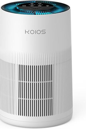 Air Purifiers for Home Large Room 1200ft², KOIOS H13 True HEPA Air Purifier for Bedroom with 7 Colorful Lights, Aromatherapy, Desktop Air Filter Cleaner for Smoke Dust Pollen Pets Dander Odor, AP2303