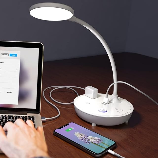 Bodun LED Desk Lamp White Table Lamp