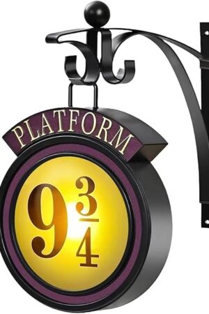 Vintage Hanging 9 3/4 Night Light, Platform 9 3/4 Sign Wall Light, Home Decor 9 ¾ Sign Lights Led Lamp Decoration, Halloween Christmas Gift for Movie Lovers and Fans