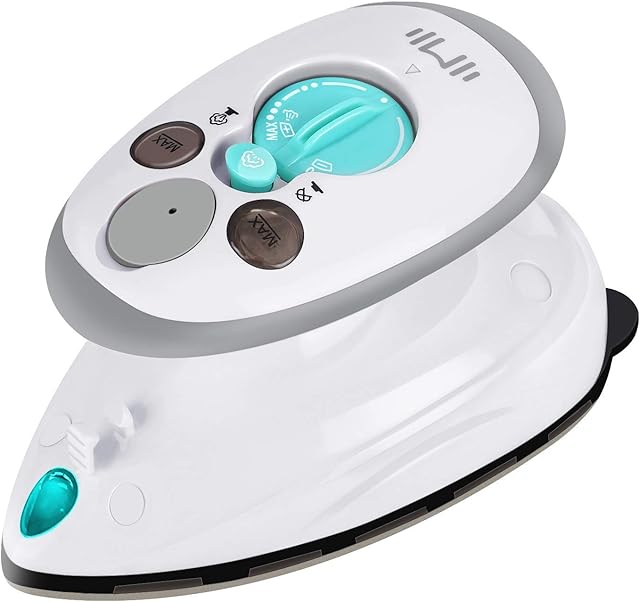 IIMII Mini Travel Steam Iron, Dual Voltage 420W Power, Fast Heat Up, Powerful Steam, Non-Stick Soleplate and Compact Design, Best Travel Quilting Sewing Iron