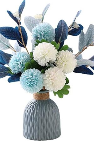 Artificial Flowers with Vase Faux Hydrangea Flower Arrangements for Home Garden Party Wedding Decoration