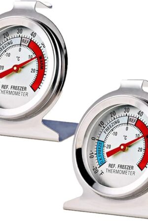 2 Pack Refrigerator Freezer Thermometer Large Dial Analog Thermometer