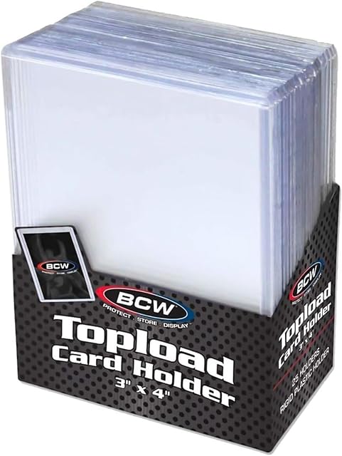 The BCW 3x4 Topload Card Holder - Standard - 25ct | Rigid PVC Trading Card Protection for Baseball Cards, Football Cards, and Trading Cards Like Pokémon and MTG | Holds Cards Up to 20pts