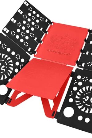 BoxLegend Version 3 Shirt Folding Board t Shirts Clothes Folder Durable Plastic Folding Helper Easy and Fast Folding Boards for Adults and Children, Black and Red