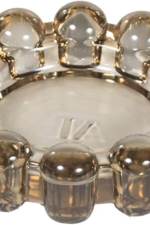 Alice Lane Bubble Candle Dish – Chic Smoky Glass Candle Dish for Home Decor – Decorative Modern Candle Holder for Small Candles & Diffusers