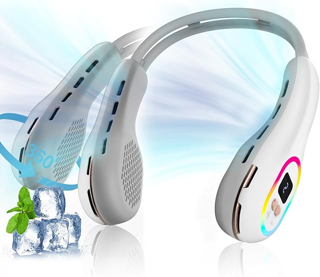 VEKK Portable Neck Fan Bladeless Neck Fan Wearable Personal Fan