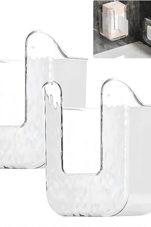 Wall Mounted Wipes Dispenser,Wall Mounted Tissue Box Holder,Kitchen Wipes Storage Box,Wipes Container For Bathroom (White/2 pcs)