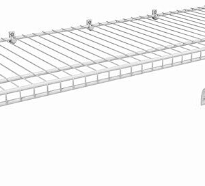 ClosetMaid Wire Shelf Kit with Hardware, 3 Ft. Wide, For Pantry, Closet, Laundry, Utility Storage, White Vinyl Finish