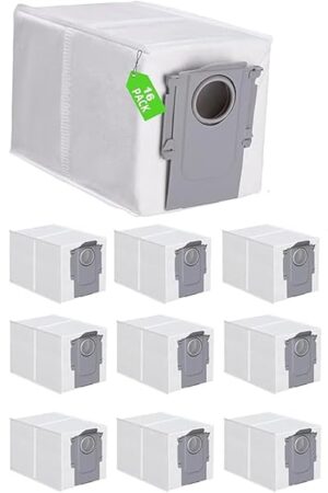 16 Pack Dust Bags Compatible with Roborock Q Revo Robot, Qrevo MaxV, S8 Max Ultra, S8 MaxV Ultra, QV 35A, Qrevo S5V, QV35S, Saros 10, 10R, Z70, S5X, Qrevo Edge S5A Robot Vacuum, 2.7L Large Capacity