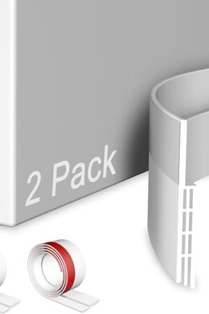 2 Packs Door Draft Stopper,Under Door Sweep for Bottom of Door,Weather Stripping Door Seal,Noise Stopper,Garage Window Blocker Noise Cold Air Insulation,Draft Guard (White, 39.3" L)