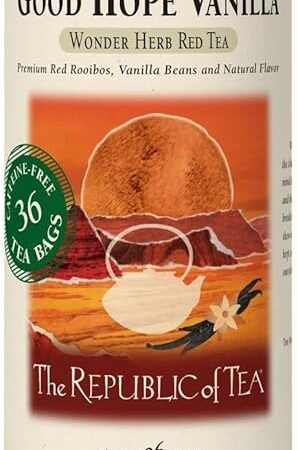 The Republic of Tea Good Hope Vanilla Herbal Red Tea, 36 Tea Bags | African Rooibus | Naturally Caffeine-Free