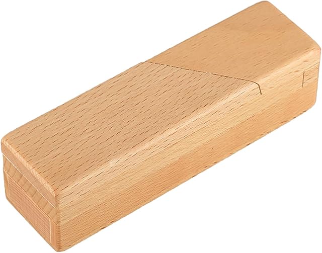 The AHYUAN Wooden Brain Teaser Secret Opening Puzzle Box Handmade 3D Brain Teaser Puzzle Magic Wooden Mysterious Box Gift Cube Game IQ Toys (1PACK)
