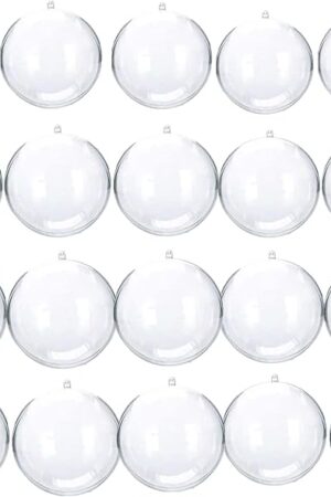 20 Pack Clear Plastic Fillable Ornaments - DIY Christmas Ornaments for Tree, Wedding, Party & Home Decor (60MM/2.36")