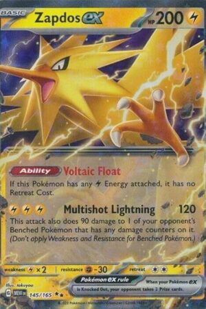 The Pokemon - Zapdos ex 145/165 - Pokemon 151 - Double Rare - Holo Foil - Single Card