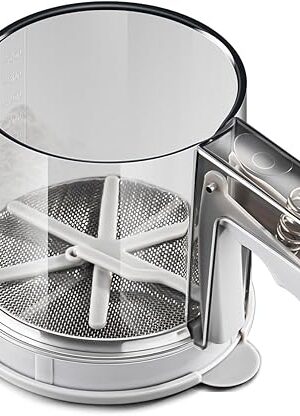 ‌3 Cup Flour Sifter, Sifter for Baking Sifter Handheld Baking Sieve Food-Grade Double-Filter Stainless Steel Flour Sifter Non-Rust Sifter used for Rapid Screening of Flour Apricot Flour Sugar Powder
