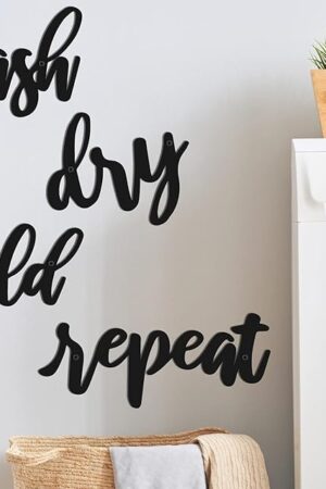 4 Pieces Laundry Sign Room Decor Metal Wash Dry Fold Repeat Wall Arts Signs Funny Laundry Room Signs Vintage Metal Wall Decor for Bathroom Home Decorations Supplies