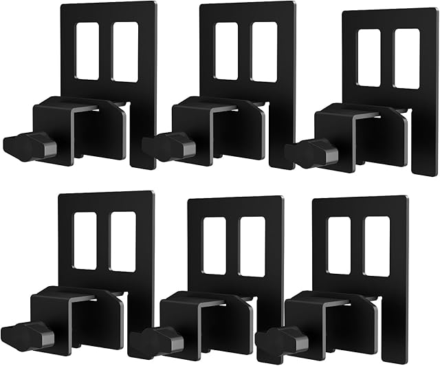 6PCS Non-Slip Mattress Grippers for Metal Bed Frames, Adjustable Anti-Slide Mattress Holder, Universal Fit Twin/Queen/King Size Beds, Black Heavy-Duty Gaskets, Easy Install