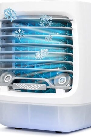 ChillWell 2.0 Evaporative Air Cooler for Room - 4-Speed Mini Portable Swamp Coolers with Humidifier | Indoor Personal Cooling Unit In Bedroom, Home Office, and Camping | USB- Rechargeable, Easy Setup