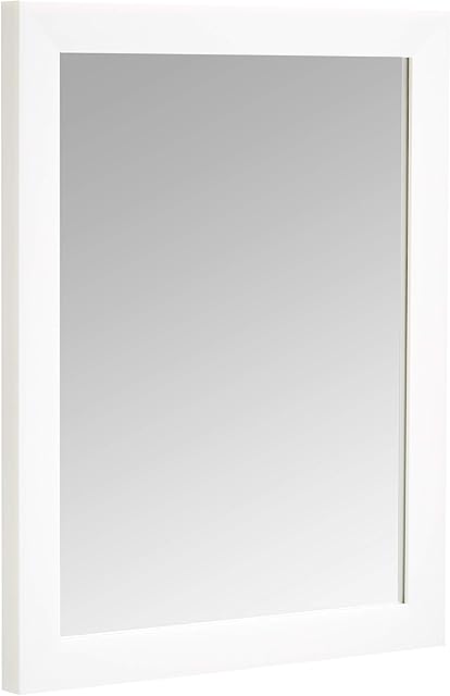Amazon Basics Rectangular Wall Mount Mirror 16" x 20", Standard Trim, White