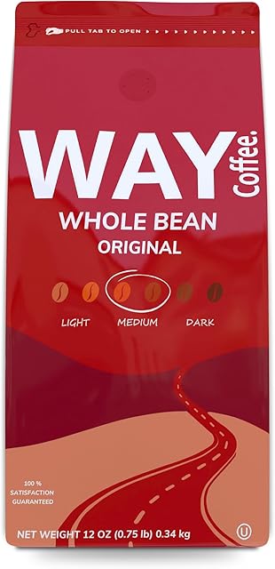WAY Coffee Medium Roast Whole Bean Coffee - The Original (12 Oz)