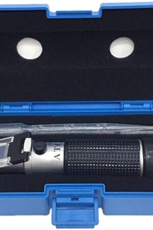 Brix Refractometer with ATC, Dual Scale - Specific Gravity & Brix, Hydrometer in Wine Making and Beer Brewing, Homebrew Kit