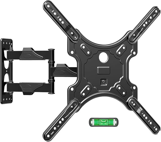ELIVED TV Wall Mount for Most 26-60 Inch TVs, Swivel and Tilt Full Motion TV Mount with Single Stud Perfect Center Design, Wall Mount Bracket Max VESA 400x400mm, Corner Mount Holds up to 77 lbs.
