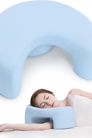 AM AEROMAX Side Sleeping Pillow with Arm Holes - Ergonomic Memory Foam Pillow for Cervical, Neck, Shoulder & Rotator Cuff Pain Relief - Ideal for Side Sleepers.(Blue)