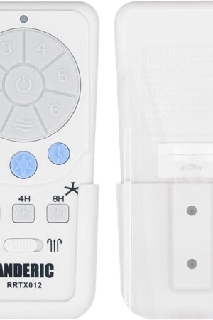 Anderic RRTX012 Replacement Ceiling Fan Remote Control Compatible with Harbor Breeze A25-TX012 A25-TX025 - DC Motor, 6-Speed Fan Control, Light Dimmer, Up & Down Lights, Reverse Airflow, Sleep Timer