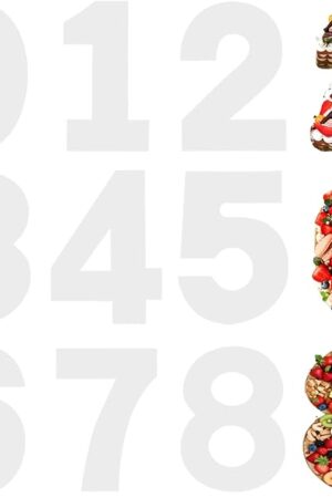 12 Inch Large Number Cake Molds 0-8 Cake Number Stencils, 9 Pieces Numerical Painting Stencils Template Baking Forms Moulds Cake Cutting Number Mold Baking Tools for DIY Numbers Cakes Cookies