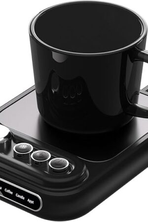 Coffee Mug Warmer with 5 Temps, Coffee Cup Warmer for Desk Faster Heat-Up, 10HTimer, Smart Electric Beverage Warmer with Auto Shut Off & LCD Display, Ideal Gifts for Coffee,Tea,Milk,Cocoa (No Cup)