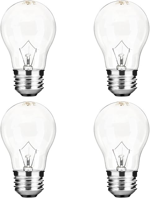 Appliance Oven Light Bulb A15 40W High Temperature 500 Degrees Resistant for Refrigerator Over Stove Microwave Range Hood Lava Lamp Replacement Bulb E26 Medium Base 120V Warm White