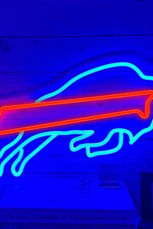 American Football Neon Sign Boffalo Neon Sign American Football Team Neon Lights Man Cave rugby Bills LED Signs for Bedroom American Football Club Wall Decor Neon Wall Signs Gift for rugby Fans Teens.
