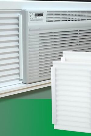 Window Air Conditioner Side Insulated Panel, 2PIC Insulation Panels Window Seal Kit With 4 pressure strips, WinterSummer Winter Heat and Draft Insulating (Window Air Conditioner Side Insulated Panel)