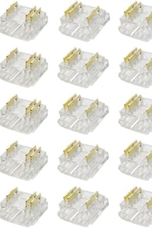 3-Pin 10mm COB LED Strip Connector Kit for Solderless Strip-to-Wire and Strip-to-Strip Joints on CCT COB LED Light Strips (Pack of 25)