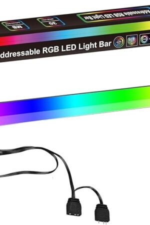 airgoo Addressable RGB PC LED Light Bar, AG-NEON-DLS30-1 Aluminum Alloy Shell Neon Strip, for 5V 3-pin argb Header or AG-DRGB16 SignalRGB Controller(Not Included), Come with Magnets, Easy to Install