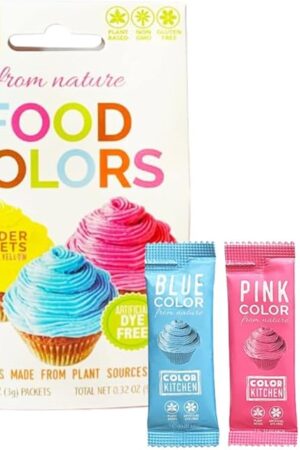 Color Kitchen Food Coloring (3 Colors) – Plant-based Colors | Artificial Dye-free | Gluten-free | Non-GMO | Kosher | Vegan | Colors for Frosting and Natural Healthy Baking | Soy free