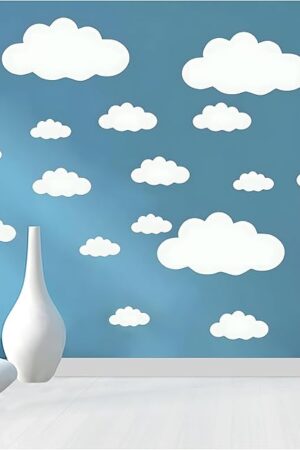 Big Clouds Wall Decals Removable DIY Large Vinyl Sticker Self Adhesive Wallpaper for Living Room Nursery Children Baby Kids Boys Girls Bedroom Decor Home Art Mural Dec