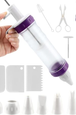 Donut Filler Injector, Cupcake Filler Tool Piping Kit, with 7 Icing Nozzles, 3 Cream Scrapers Frosting Piping Nozzles Kits, for Cake Cookie Baking