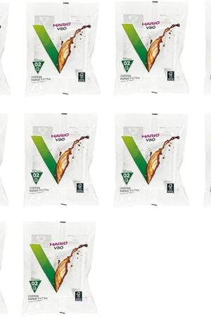 10Set X Hario 02 100-Count Coffee White Paper Filters, 10 Pack Value Set (Total of 1000 Sheets)