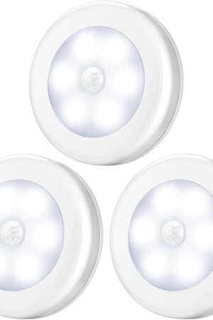 AMIR Motion Sensor Light LED Night Lights White Pack of 3